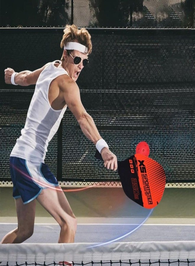 Qwick Click Wood Pickleball Paddles Kit, 4 Balls & Bag Racket Kids Adults Outdoor Gift Pickleball Paddle (RED) - Image 5